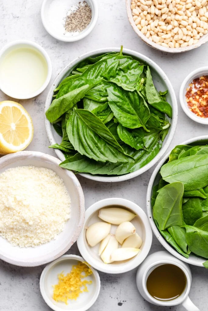 basil spinach pesto ingredients