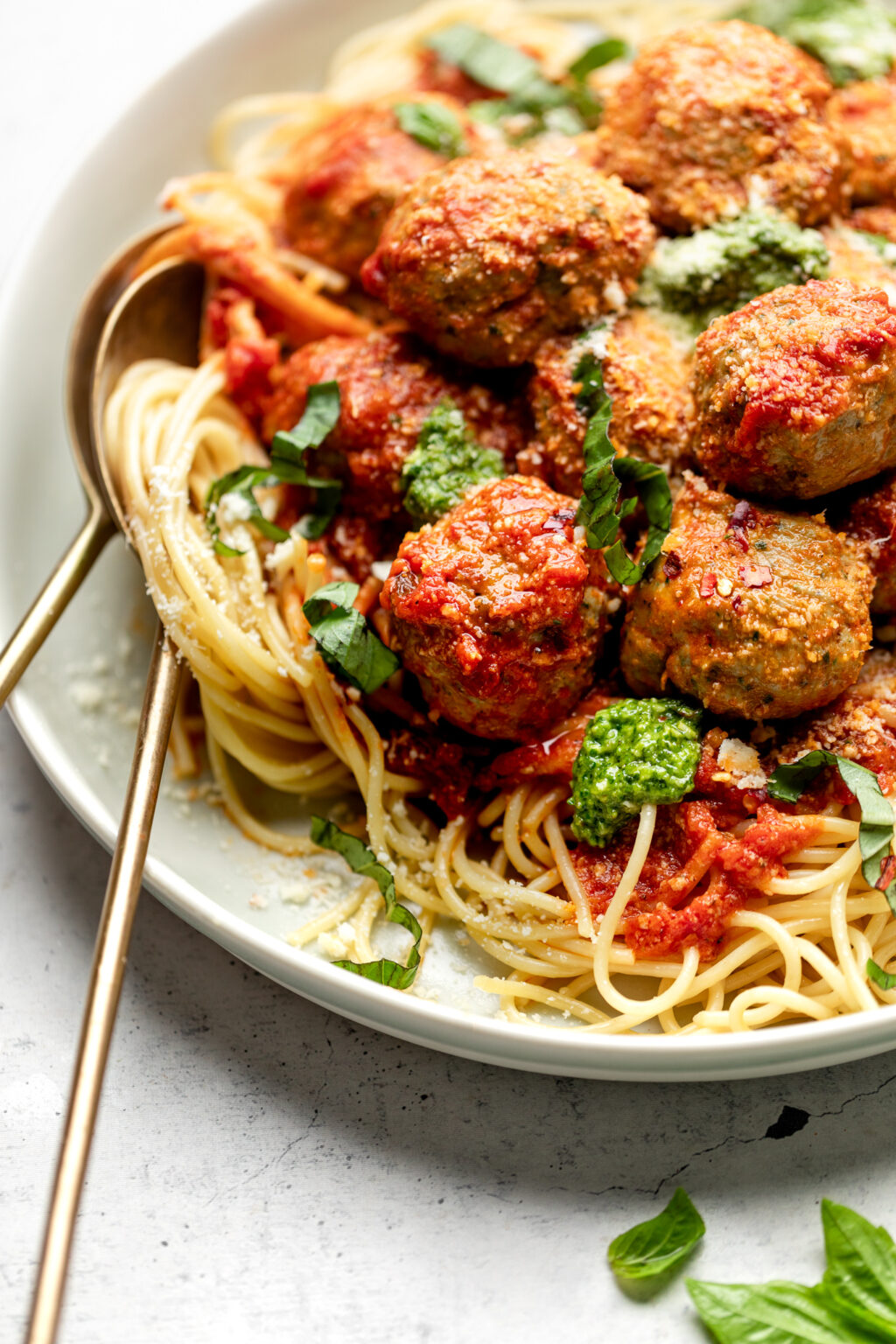 Pesto Turkey Meatballs All the Healthy Things