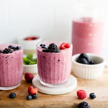 mixed berry smoothie in cups