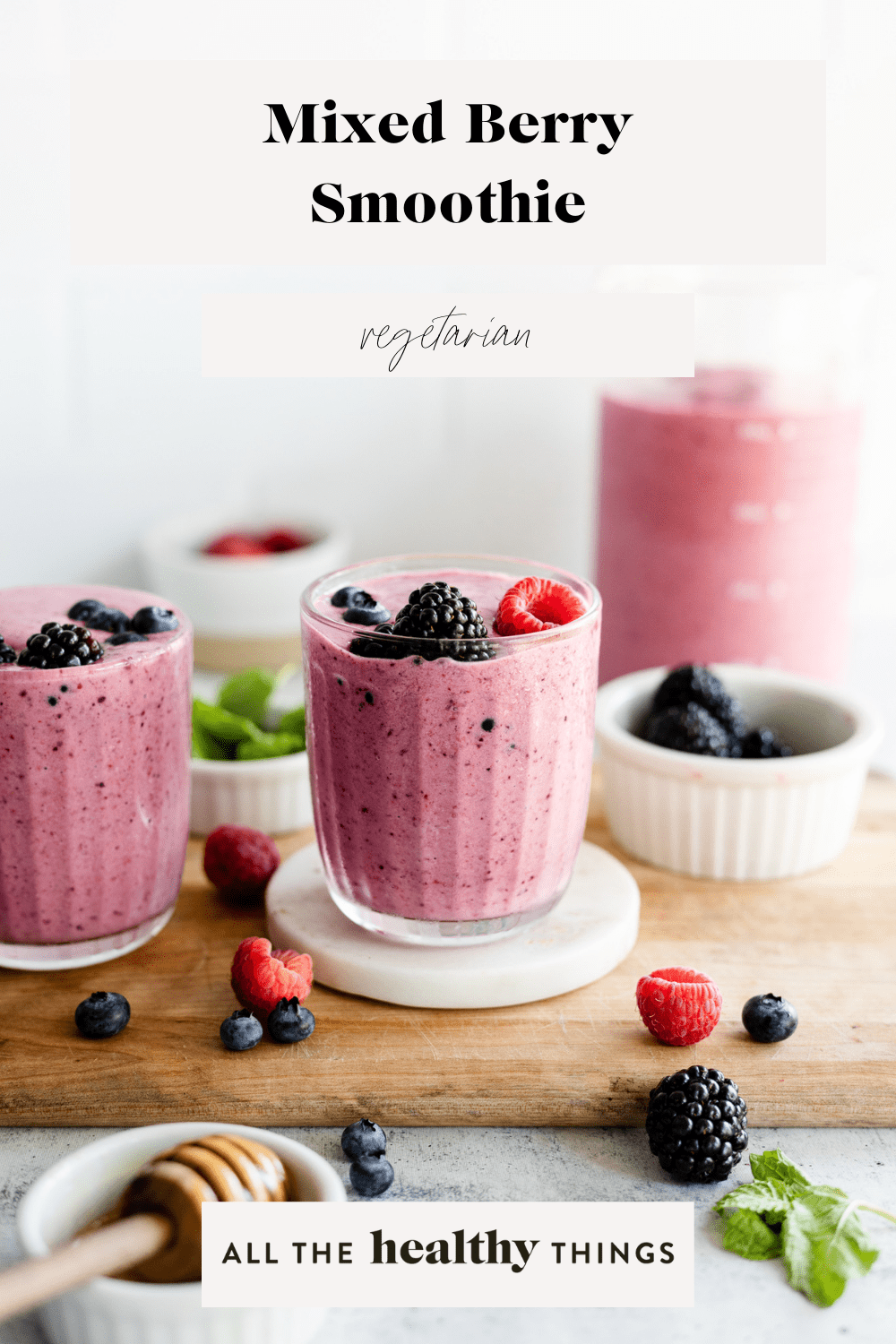 Creamy Creamy Mixed Berry Smoothie - All the Healthy Things