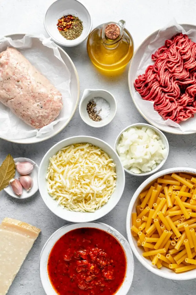 baked ziti ingredients