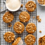 banana muffins on a wire rack