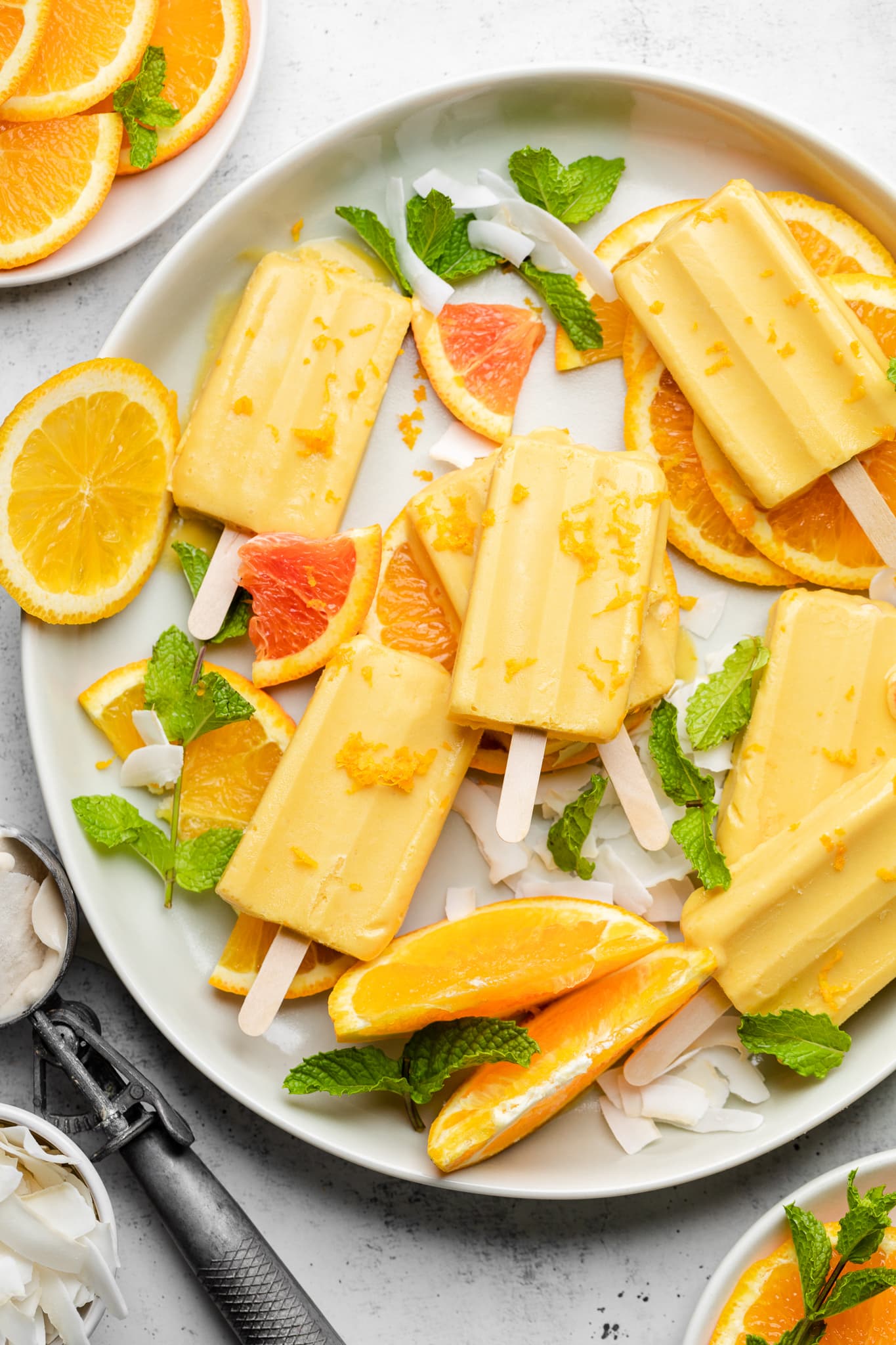 orange creamsicles on platter