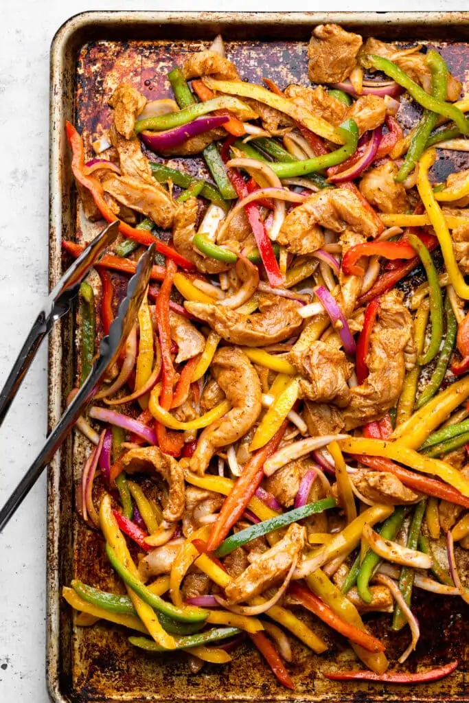 chicken and veggies on sheet pan