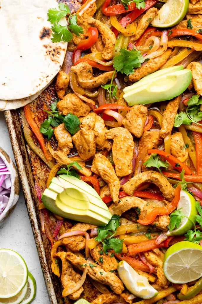 sheet pan chicken fajitas 6