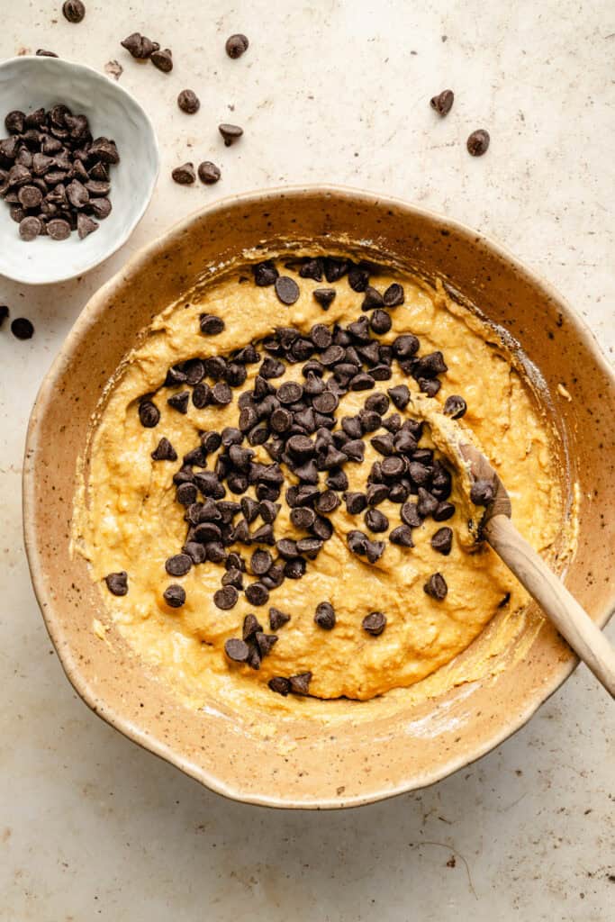 chocolate chips added to batter