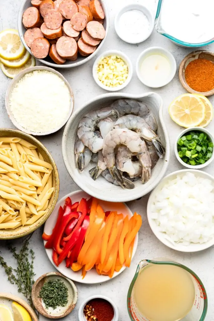 cajun shrimp and sausage pasta ingredients