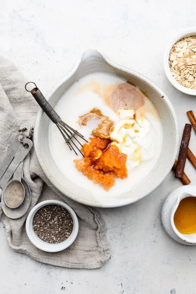 wet ingredients in bowl