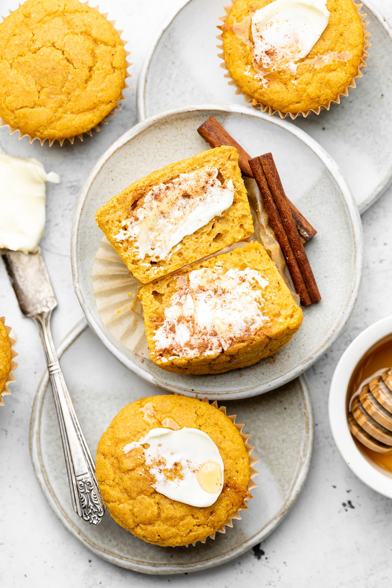 cornbread muffins on plate