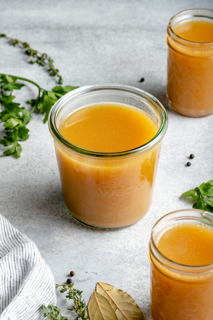 broth in storage container