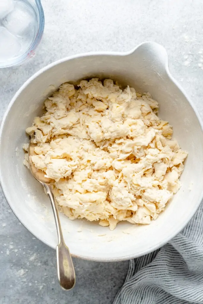shaggy dough in bowl