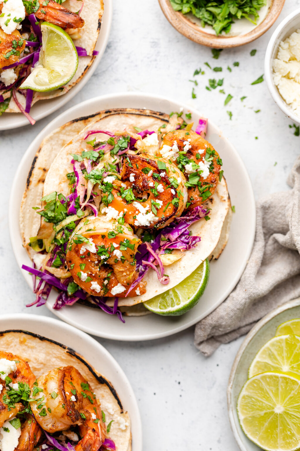 Shrimp Tacos with Chipotle Cabbage Slaw - All the Healthy Things