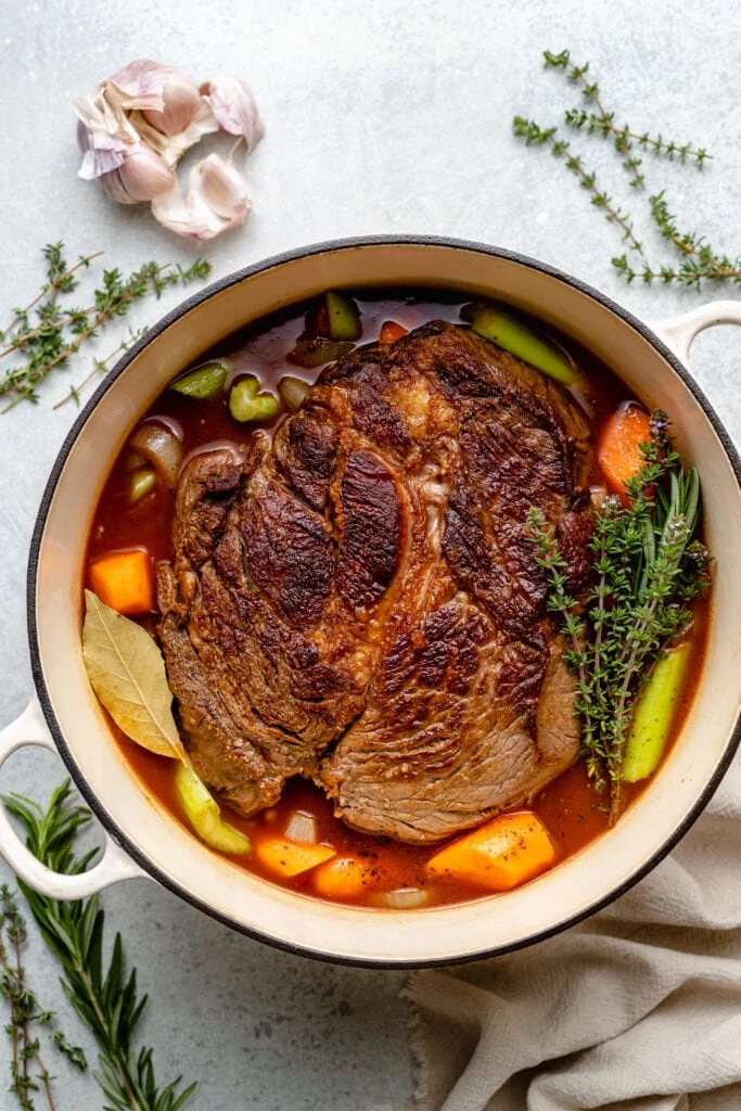 beef in dutch oven with veggies