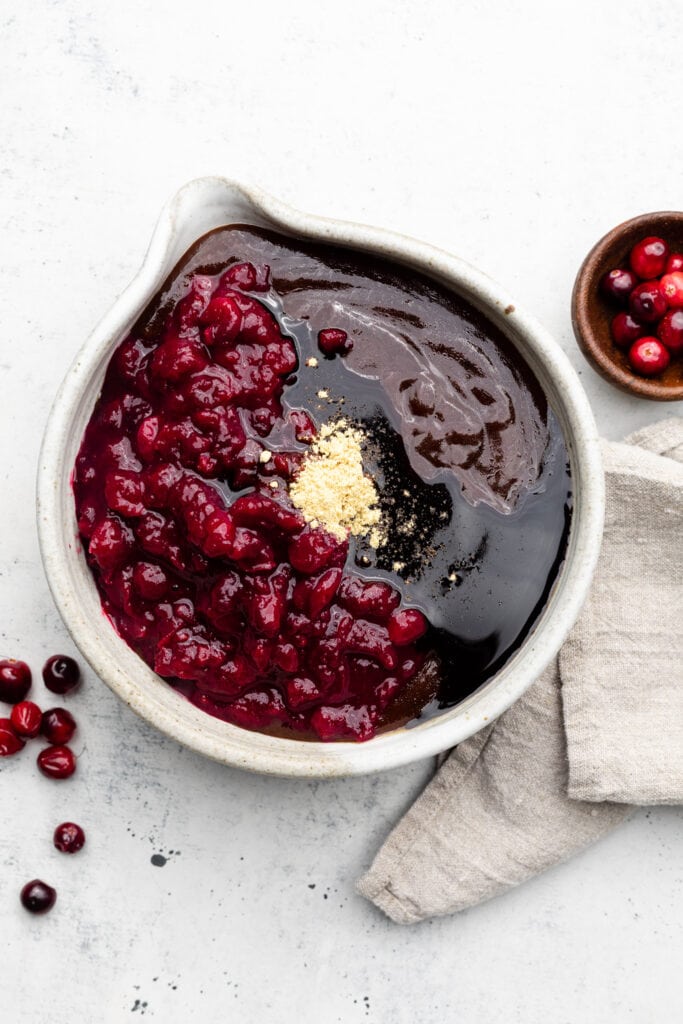 cranberry barbecue sauce in bowl