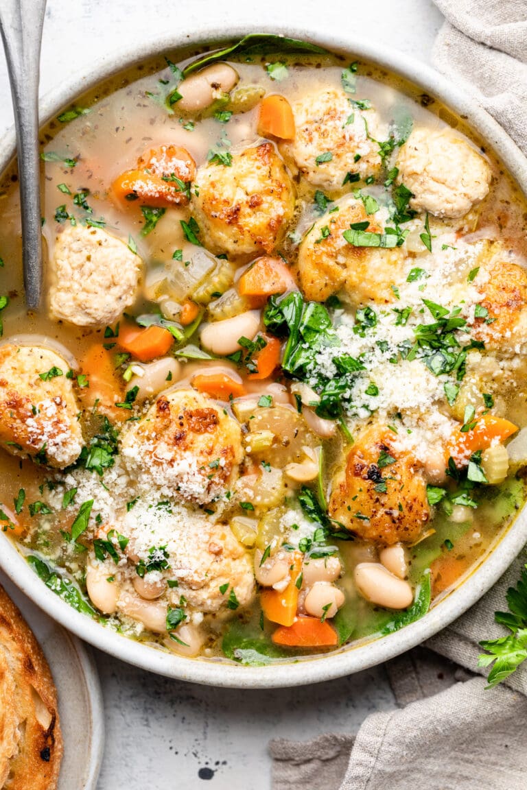 healthy italian wedding soup in bowl
