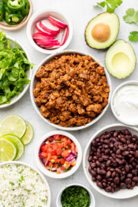 Turkey Burrito Bowls - All The Healthy Things