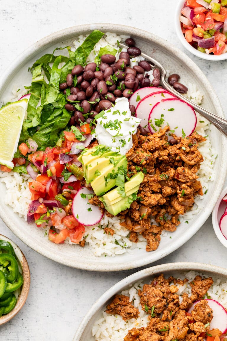 ground turkey burrito bowls