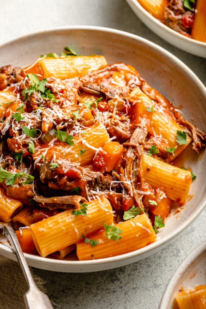 short rib ragu over pasta