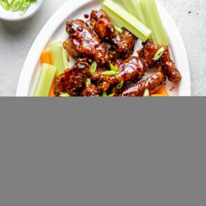 sweet and sticky wings on platter