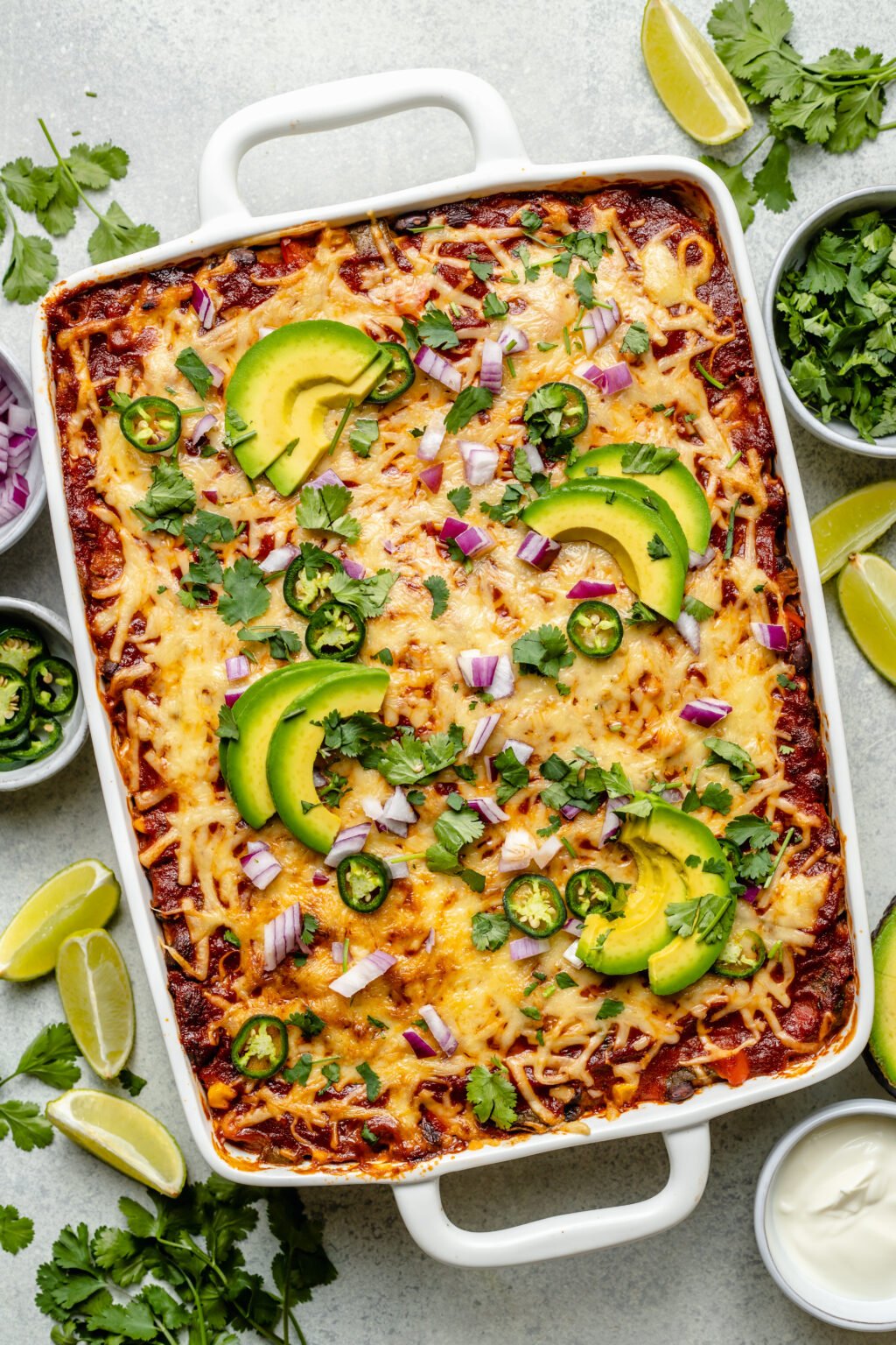 Vegetarian Enchilada Casserole - All the Healthy Things