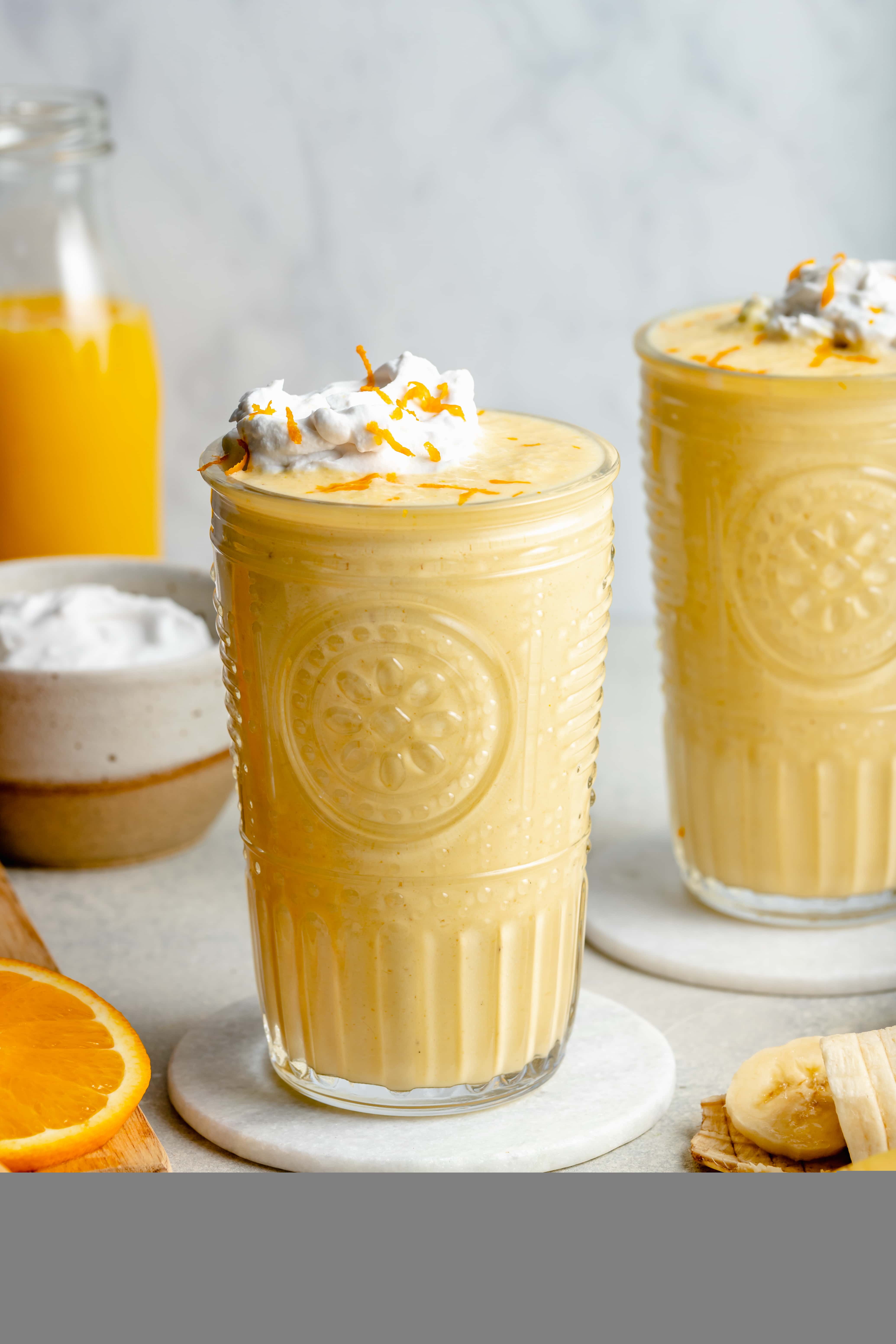 orange creamsicle smoothie in glass