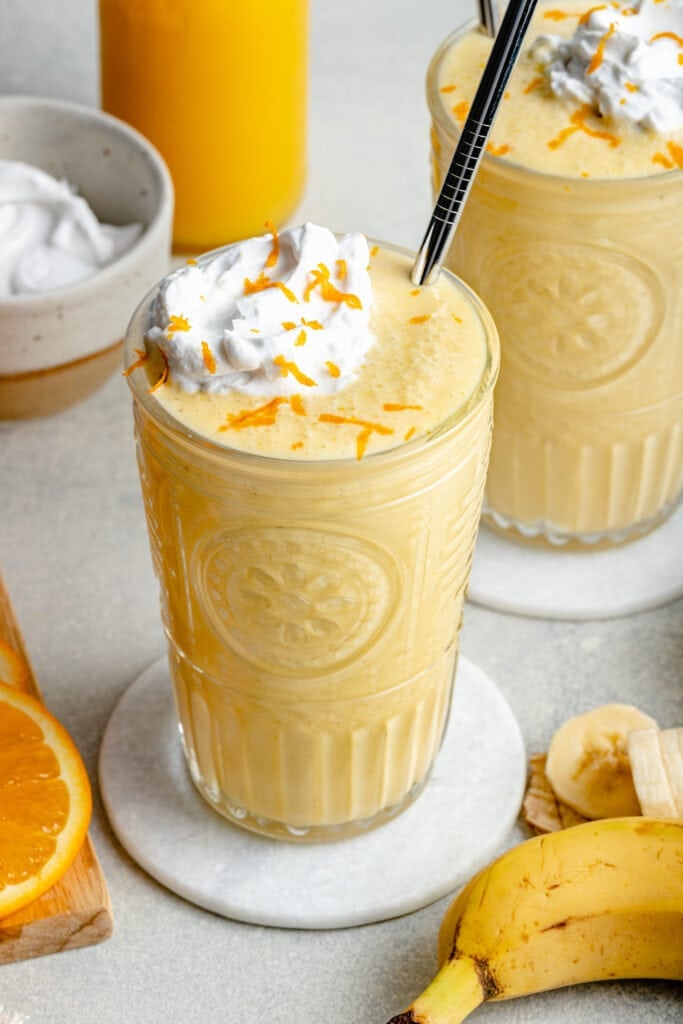 orange creamsicle smoothie in glass