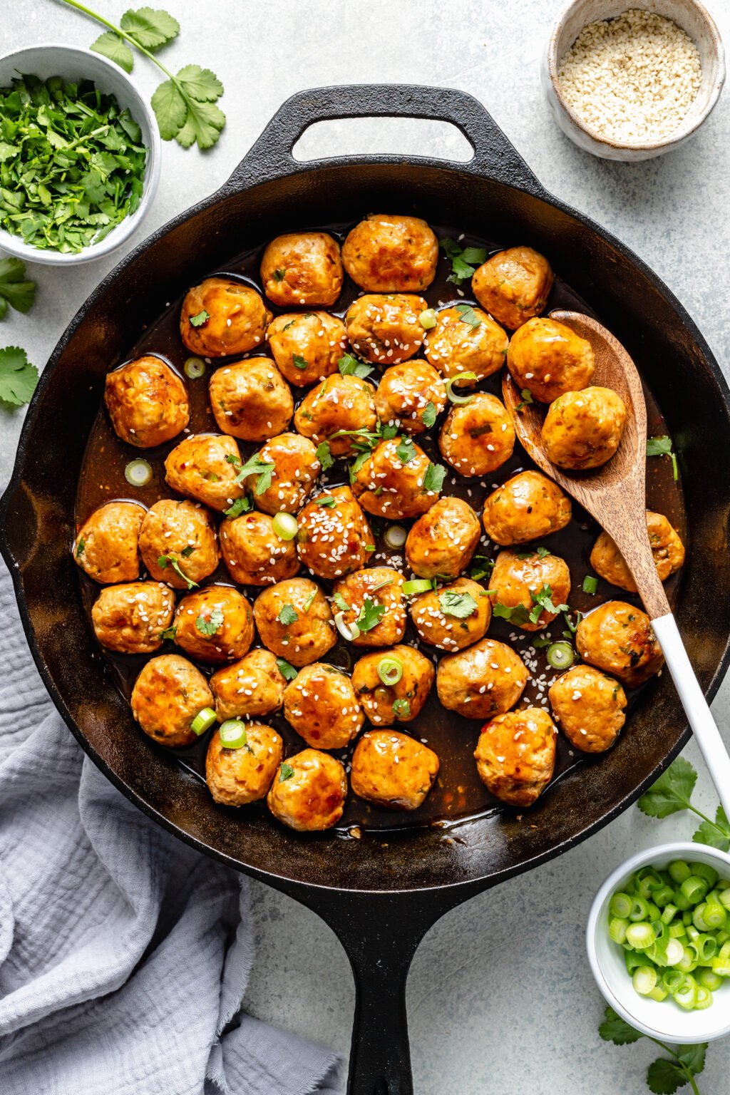 Sesame Ginger Chicken Meatballs - All the Healthy Things