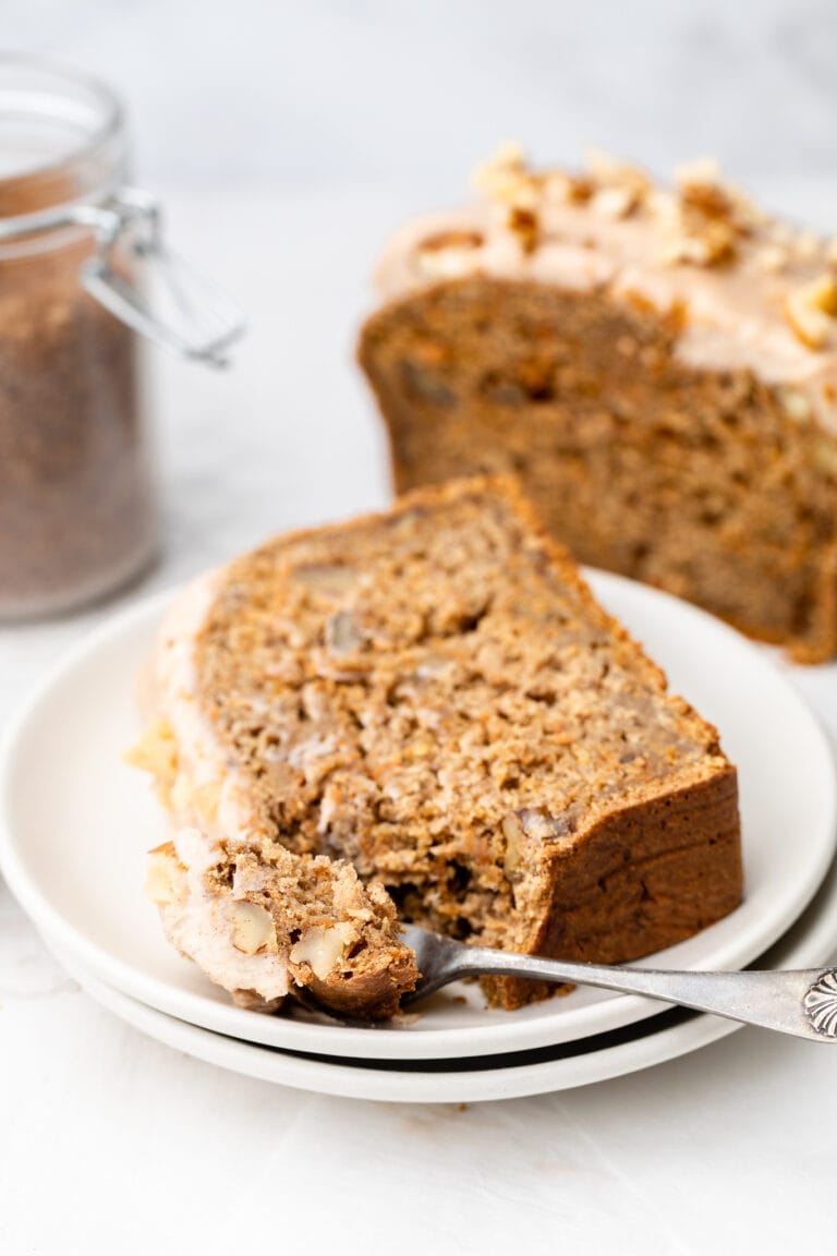 Carrot Cake Bread with Cinnamon Cream Frosting All the Healthy Things