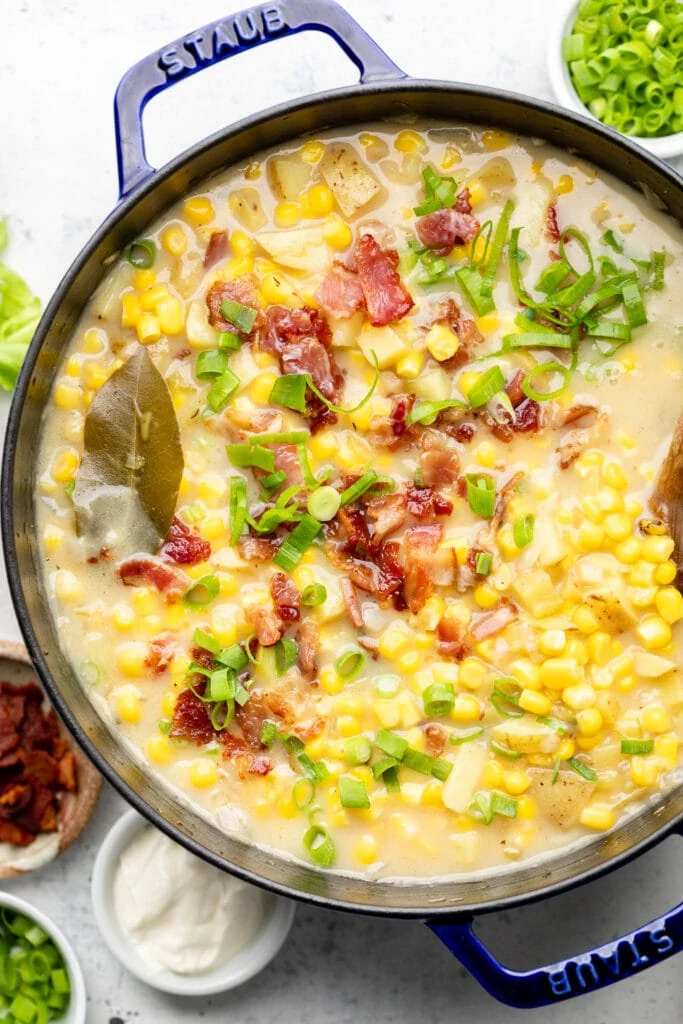 pot of corn chowder