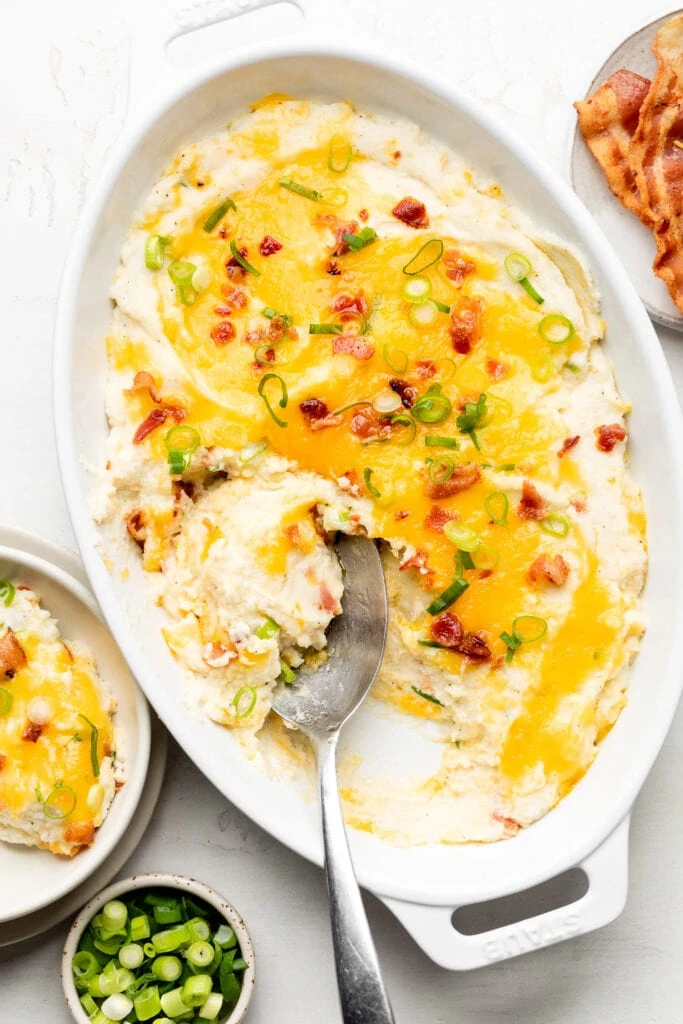 mashed cauliflower in casserole