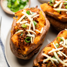 Sloppy Joe Stuffed Sweet Potatoes