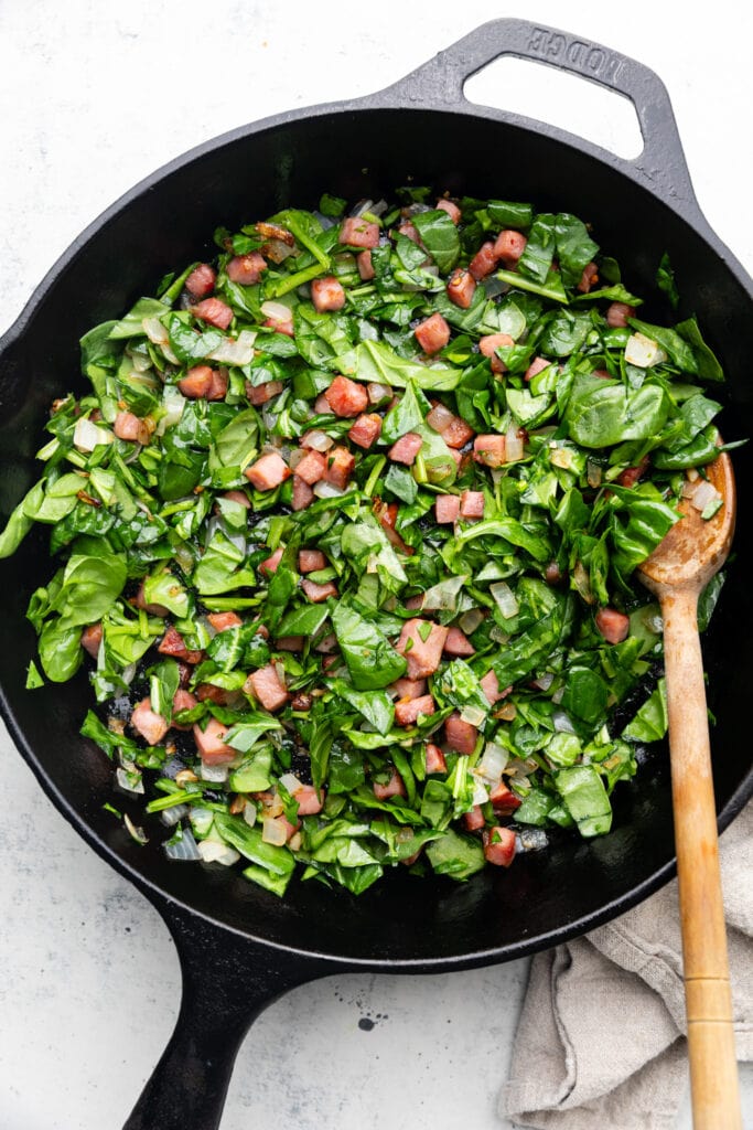 ham and spinach mixture