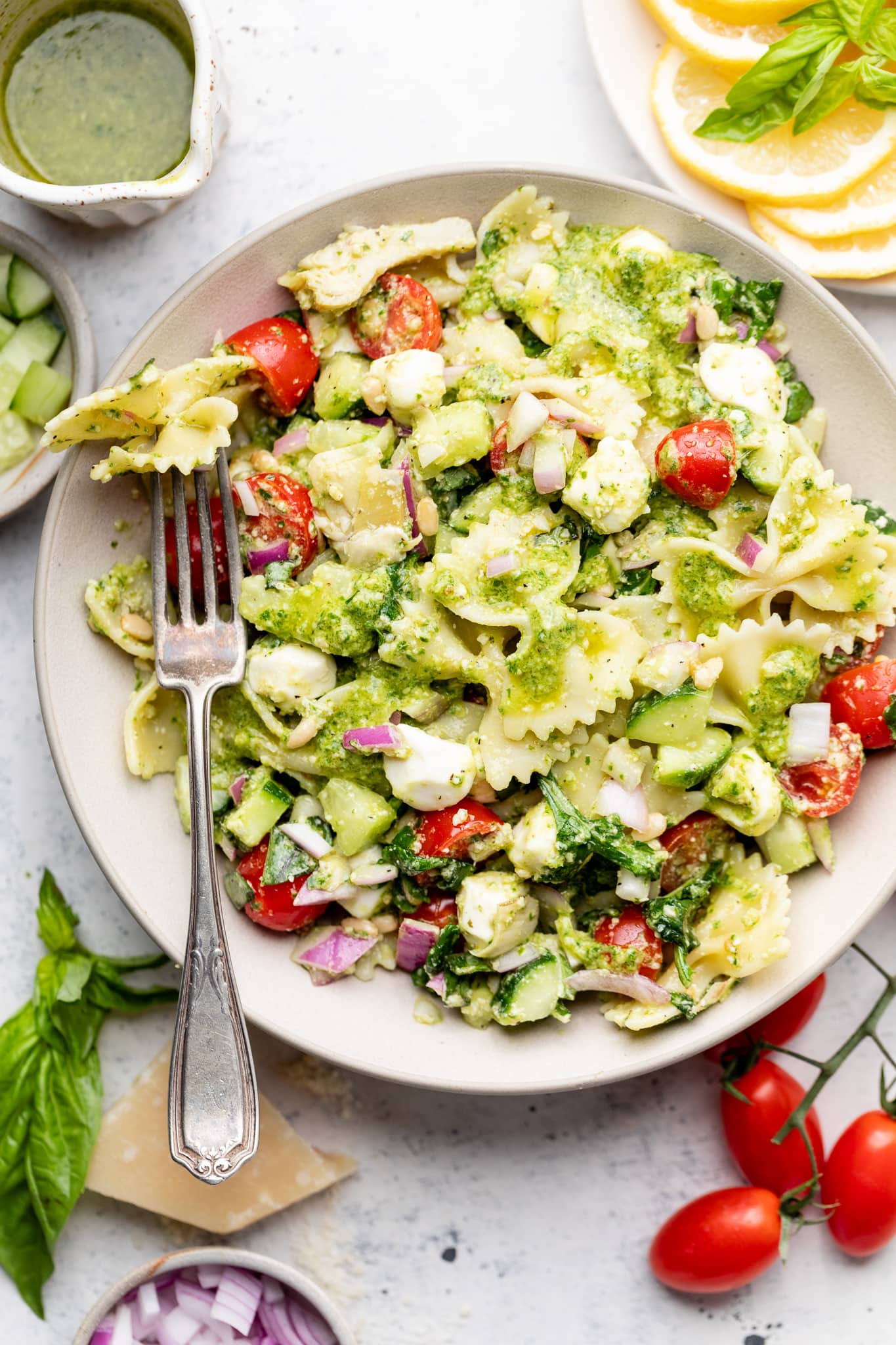 Pesto Pasta Salad - All the Healthy Things
