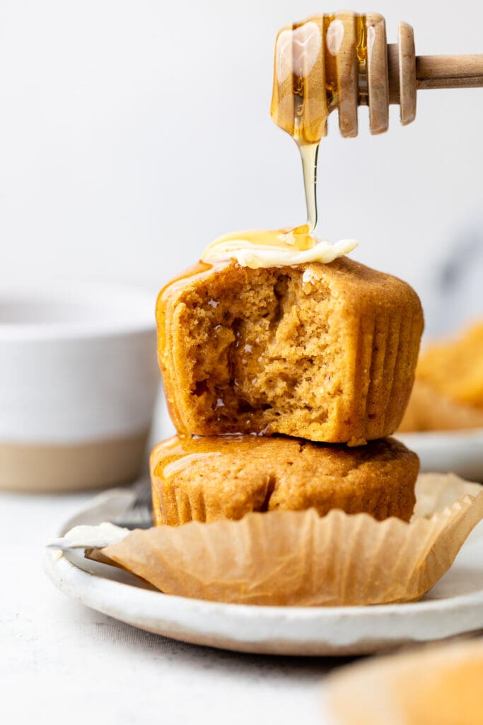 muffins with honey and butter