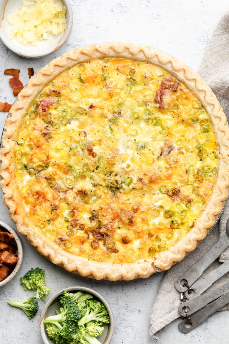 Broccoli Cheddar Quiche - All the Healthy Things