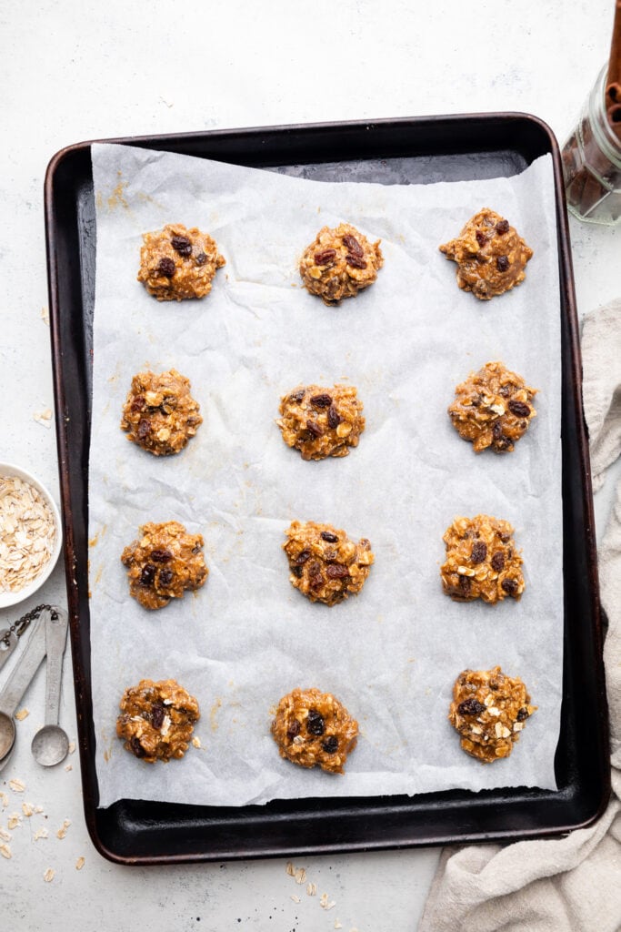 cookie dough on sheet pan 
