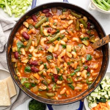 minestrone soup in pot