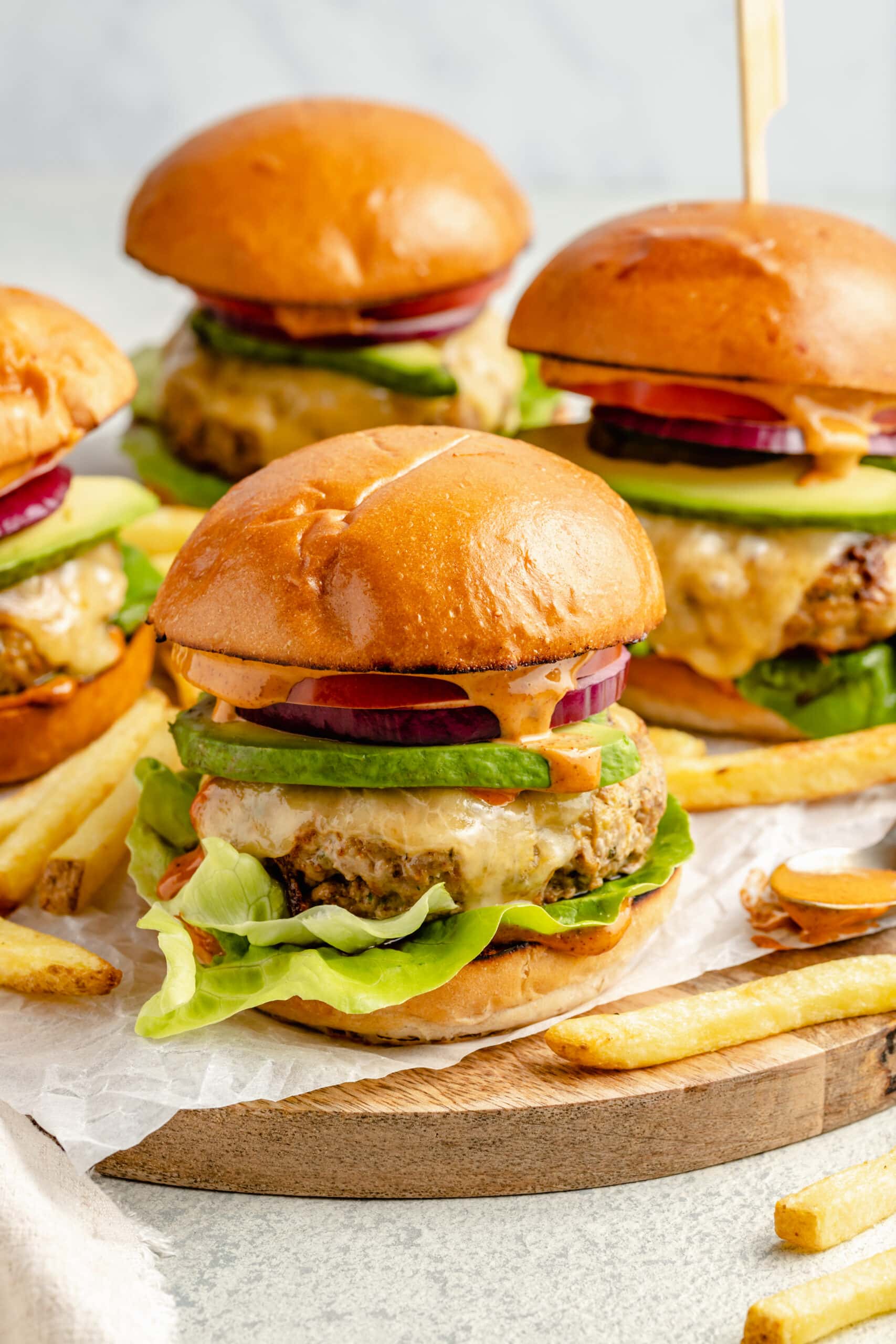 Avocado Turkey Burgers with Chipotle Aioli - All the Healthy Things