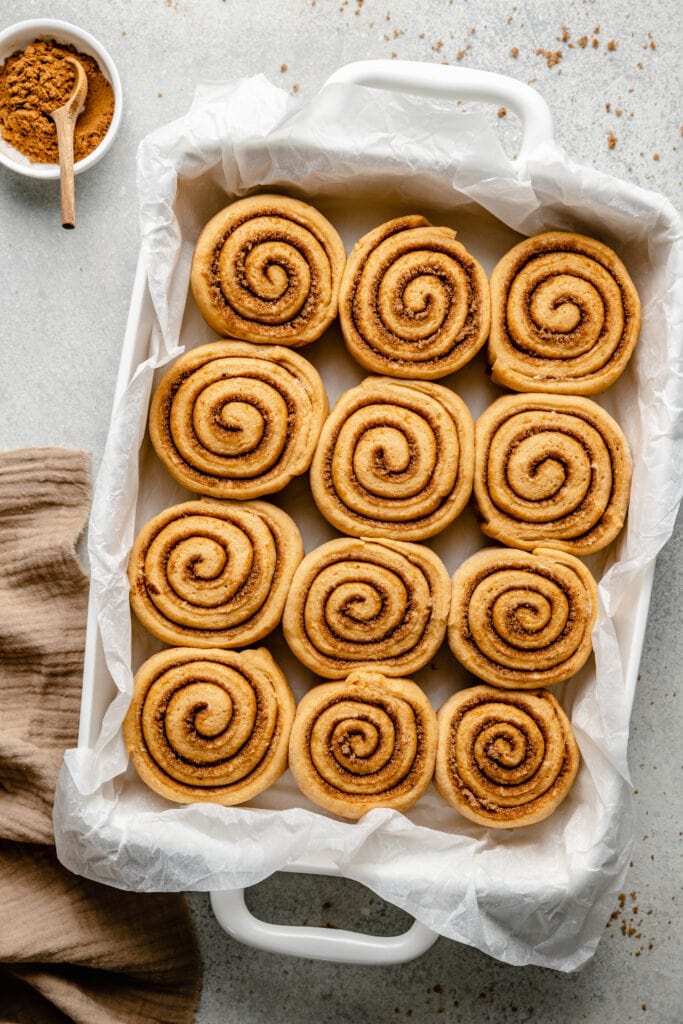 cinnamon rolls after second rise