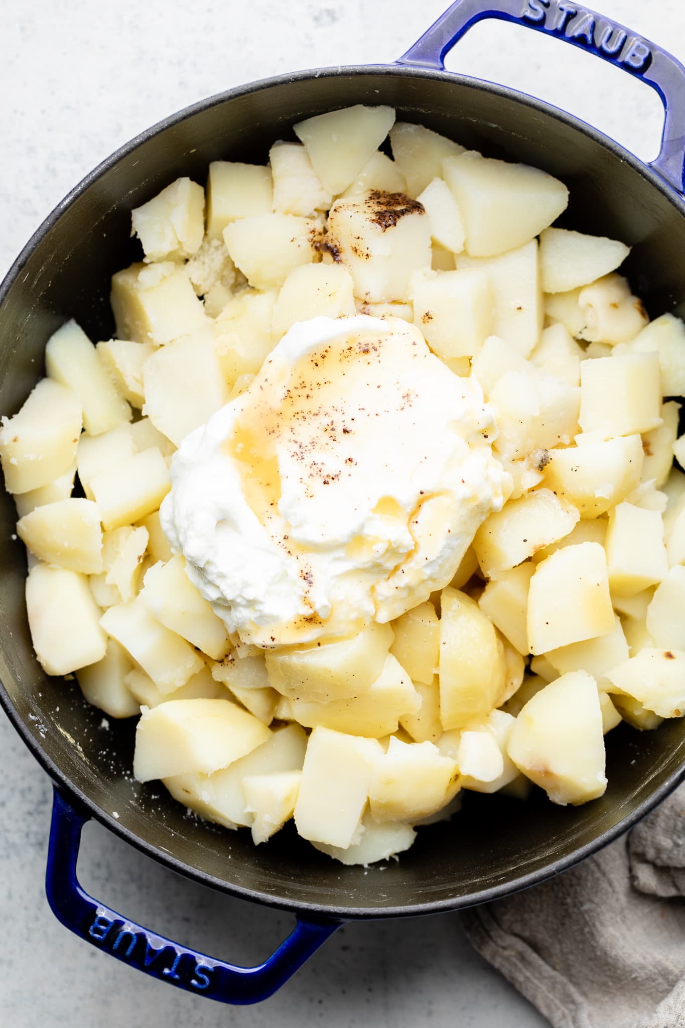 potatoes with greek yogurt and brown butter