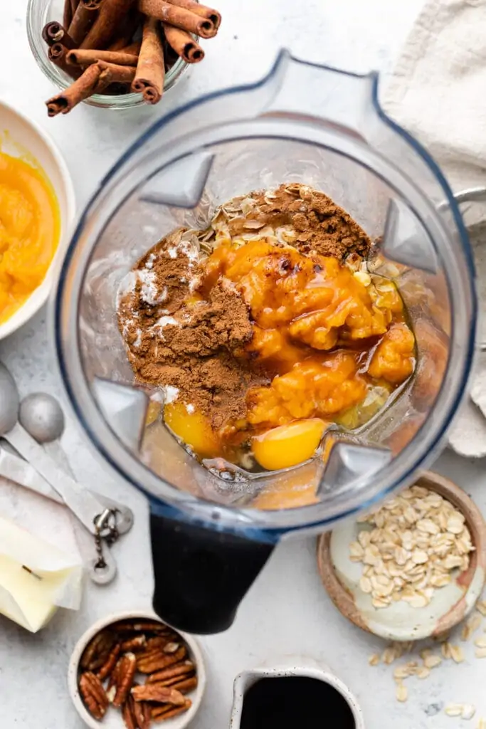 pumpkin waffle ingredients in blender