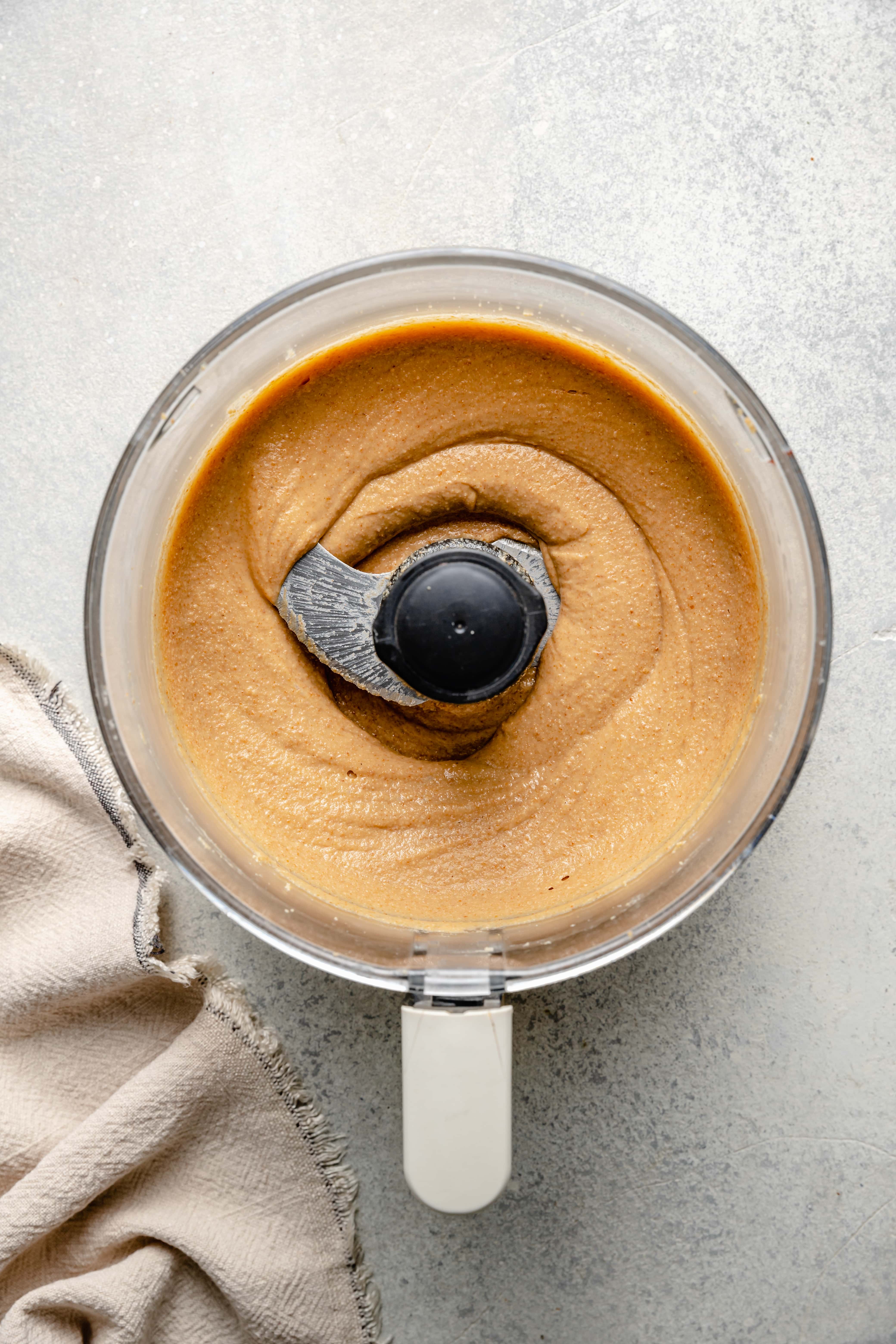creamy peanut butter in food processor