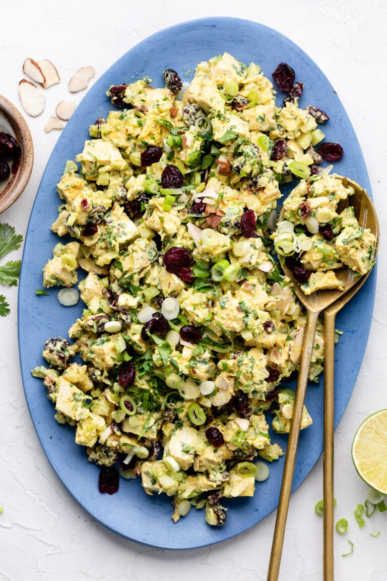 chicken salad on platter