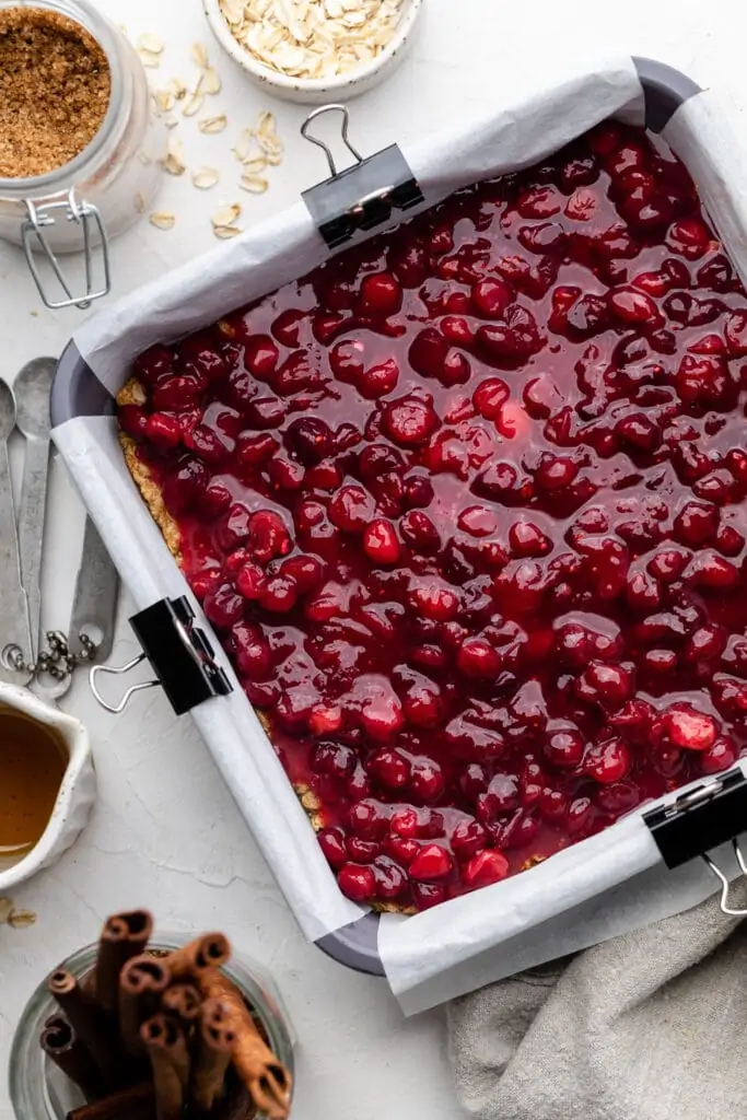 cranberry jam over crust