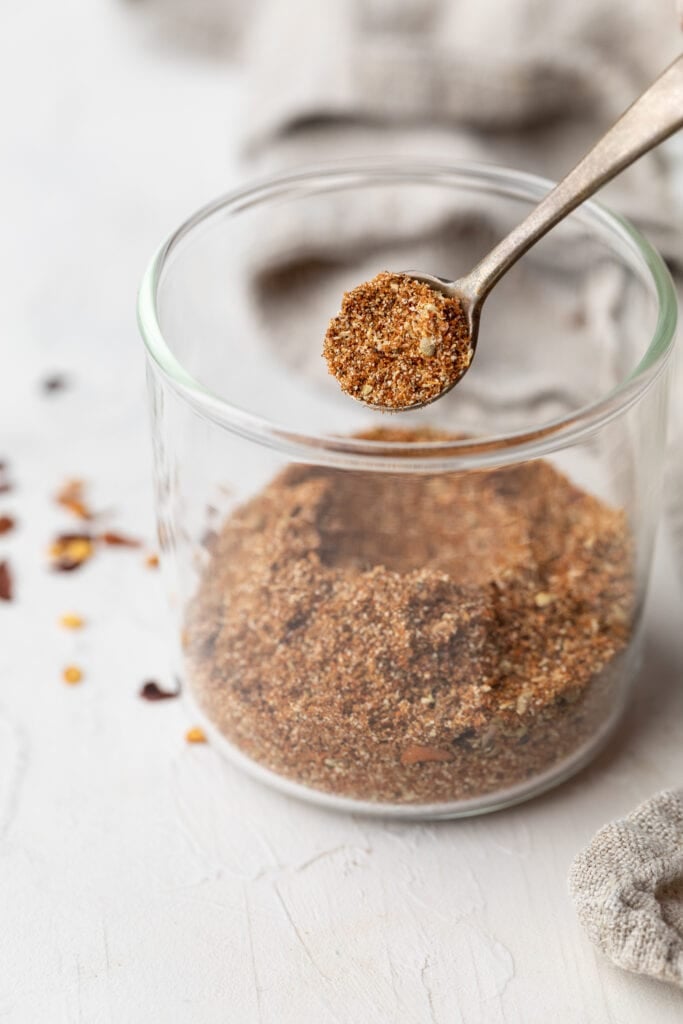 taco seasoning in glass jar