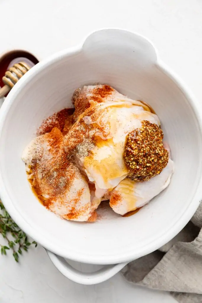 chicken thighs with mustard and spices