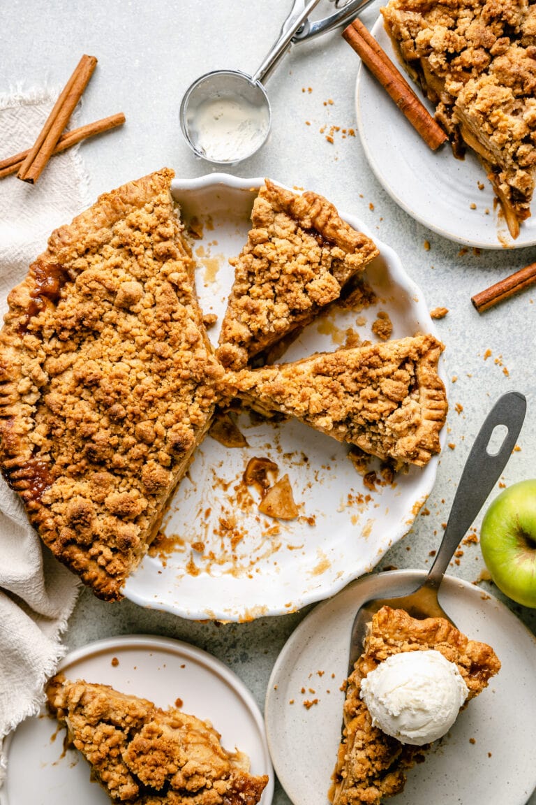 pie in dish in slices