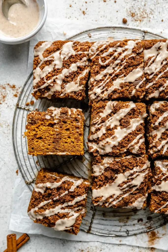 slice of pumpkin coffee cake