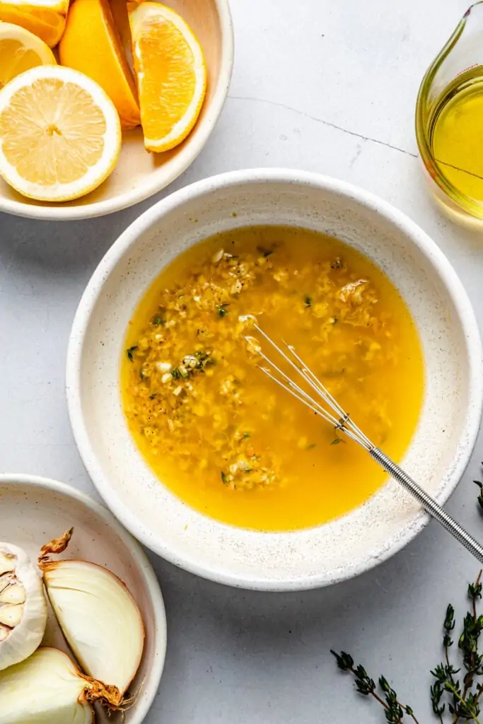 melted butter mixture in bowl