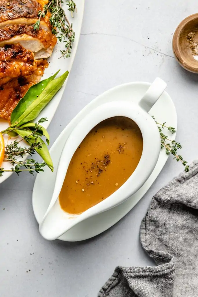 turkey gravy in gravy boat